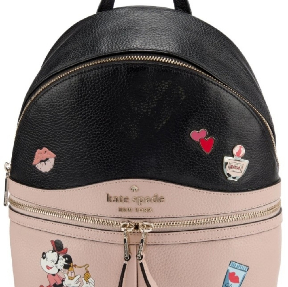 Kate Spade SET x Disney Minnie Mouse Medium Backpack & L Zip Bi-fold Wallet - Picture 11 of 16